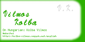 vilmos kolba business card